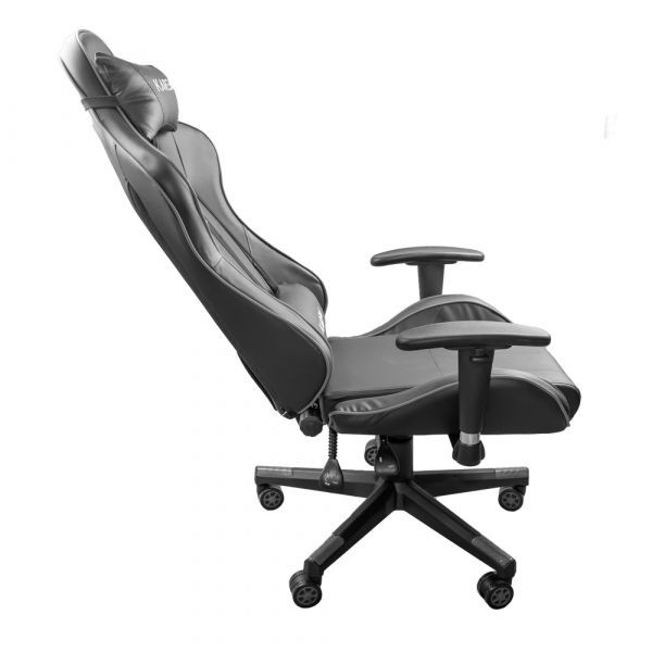 Scaun gaming Karemi, piele ecologica, negru, 2 perne incluse