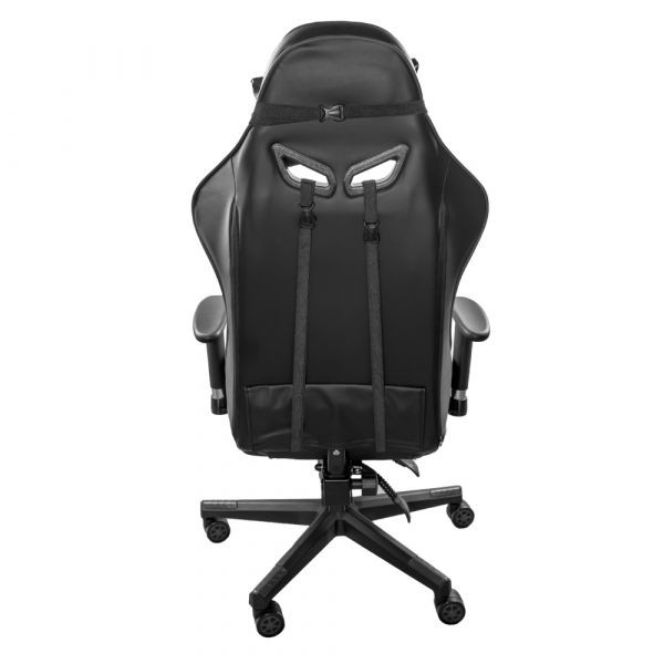 Scaun gaming Karemi, piele ecologica, negru, 2 perne incluse