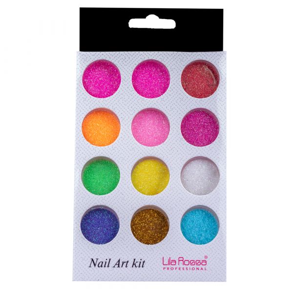 Set decor unghii, Lila Rossa, sclipici fin, multicolor