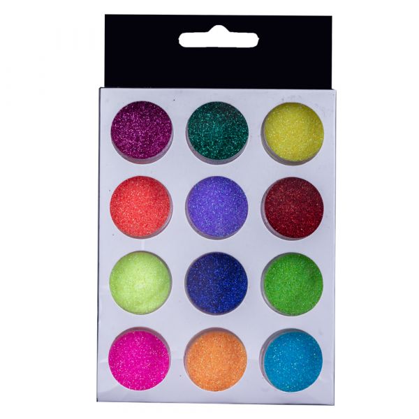 Set decoratiuni unghii, sclipici fin, multicolor