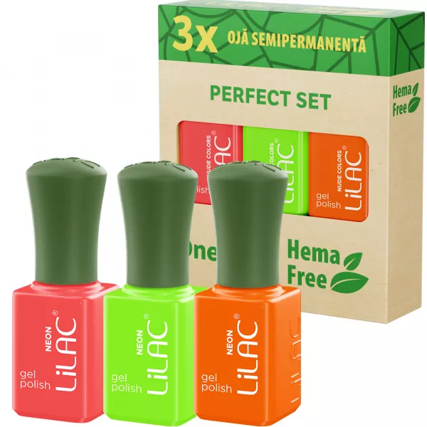 Set 3 x oja semipermanentă Hema Free Neon Collection