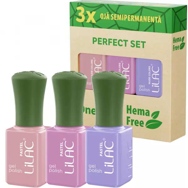 Set 3 x oja semipermanentă Hema Free Pastel Collection