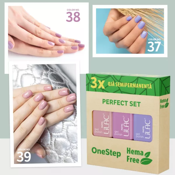 Set 3 x oja semipermanentă Hema Free Pastel Collection