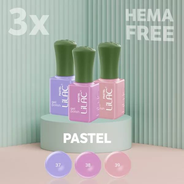 Set 3 x oja semipermanentă Hema Free Pastel Collection