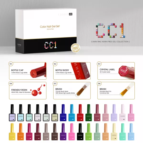 Set 30x oja semipermanenta CANNI Hema Free 09CC1