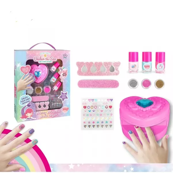 Set unghii false copii, set manichiura copii cu uscator, pila unghii si nail art