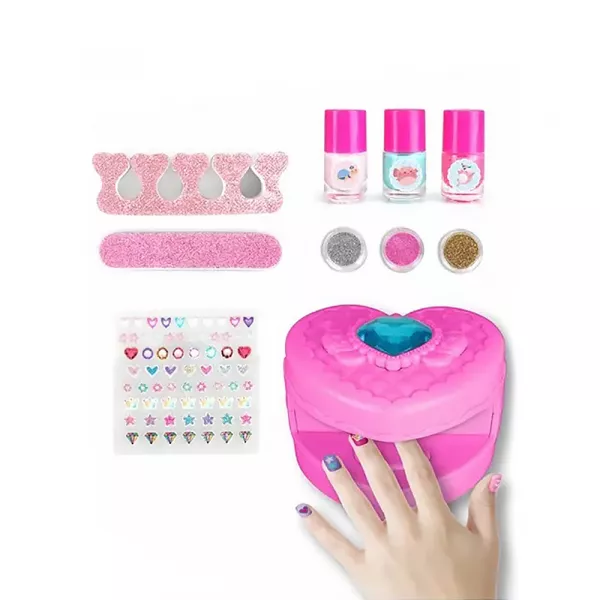 Set unghii false copii, set manichiura copii cu uscator, pila unghii si nail art