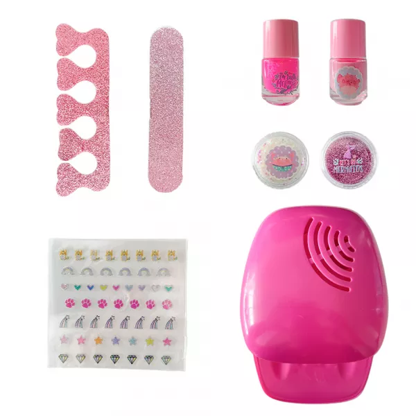 Set unghii false copii, set manichiura copii cu uscator, pila unghii si nail art