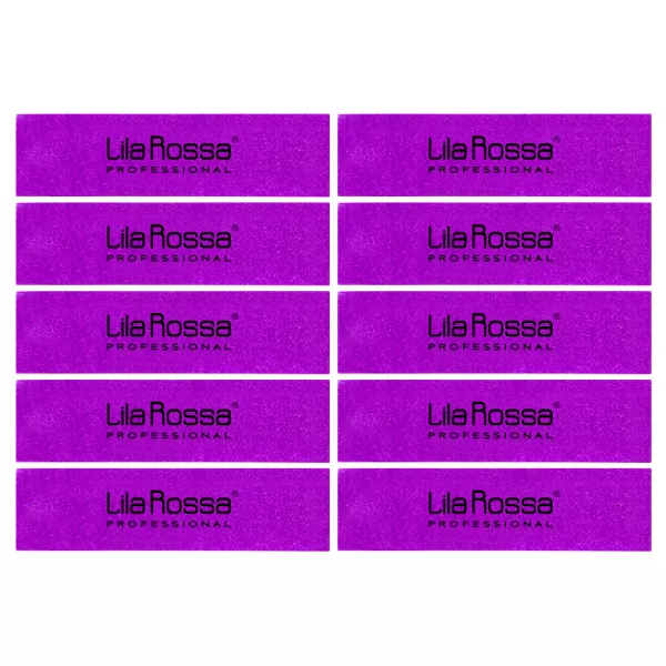 Set 10 buffere pentru luciul unghiei, Lila Rossa,  roz,  refolosibile, dreptunghi, JF4505