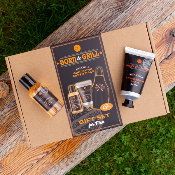Set cadou barbati, gel de dus, balsam after shave, sort gratar