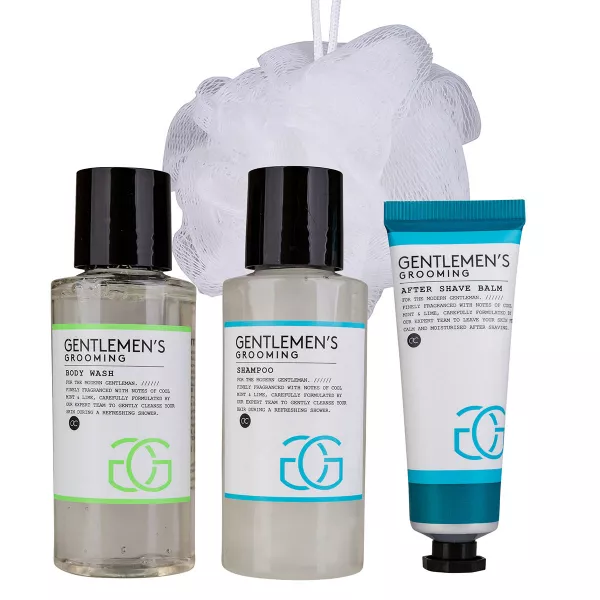 Set cadou barbati, gel de dus, sampon, balsam after shave, burete