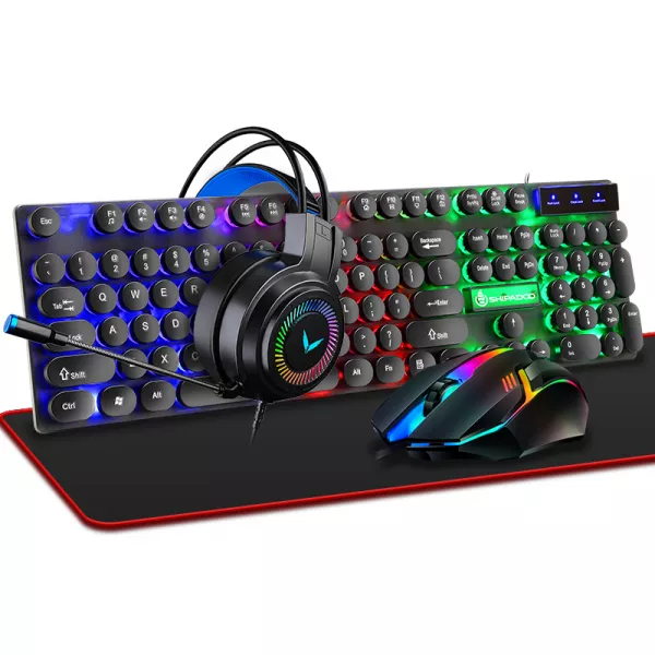 Set complet gaming Shipadoo, 4-IN-1, tastatura, mouse, casti, mousepad, L119