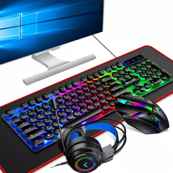 Set complet gaming Shipadoo, 4-IN-1, tastatura, mouse, casti, mousepad, L119