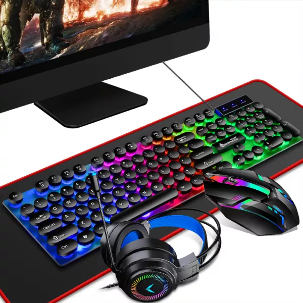 Set complet gaming Shipadoo, 4-IN-1, tastatura, mouse, casti, mousepad, L119