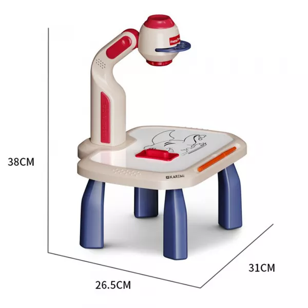 Set creativ pentru desen Karemi, cu proiector si accesorii incluse, joc educativ, 3-8 ani