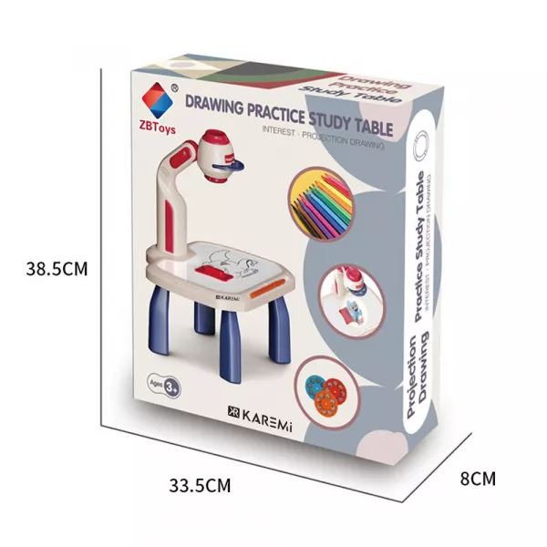 Set creativ pentru desen Karemi, cu proiector si accesorii incluse, joc educativ, 3-8 ani