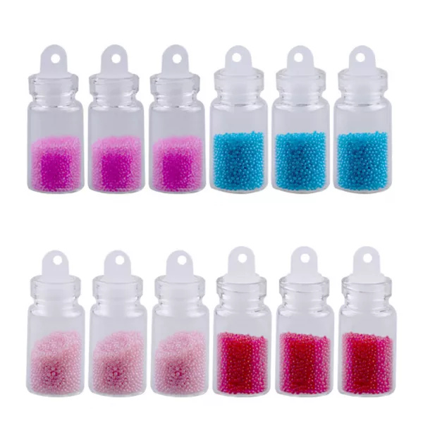 Set decor unghii, sticlute pietricele tip caviar, 12 buc, DU19-4