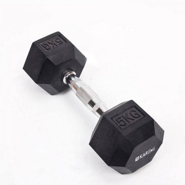 Set gantere dumbbell Karemi, hexagon, 4 buc (5 kg, 7.5 kg, 10 kg si 12.5 kg)