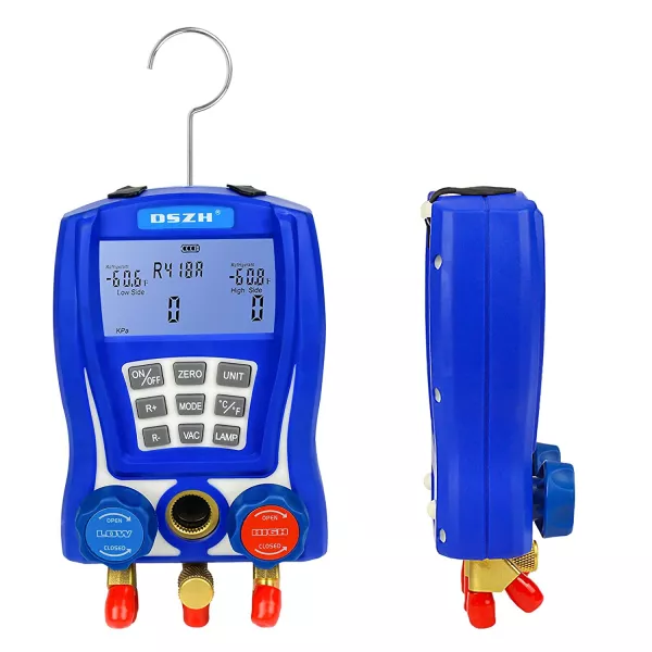 Set manometru digital pentru freon, instrument masurare presiune, cu clesti temperatura