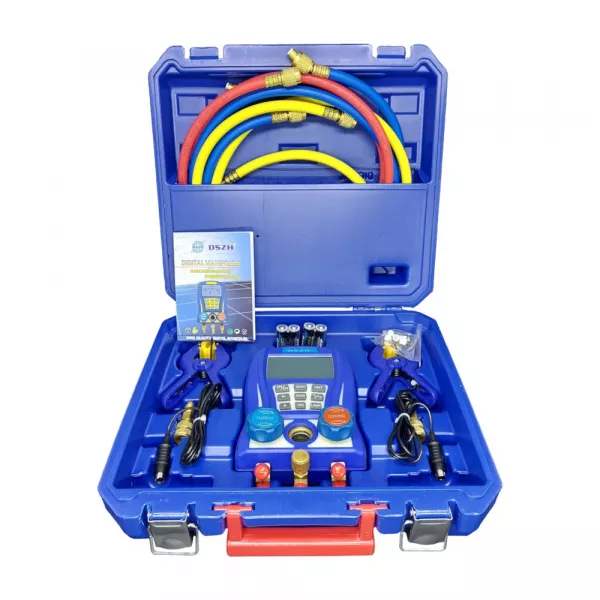 Set manometru digital pentru freon, instrument masurare presiune, cu clesti temperatura