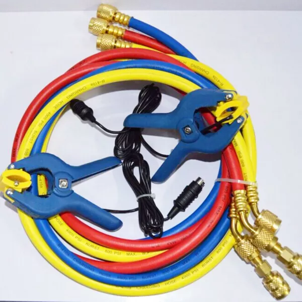 Set manometru digital pentru freon, instrument masurare presiune, cu clesti temperatura