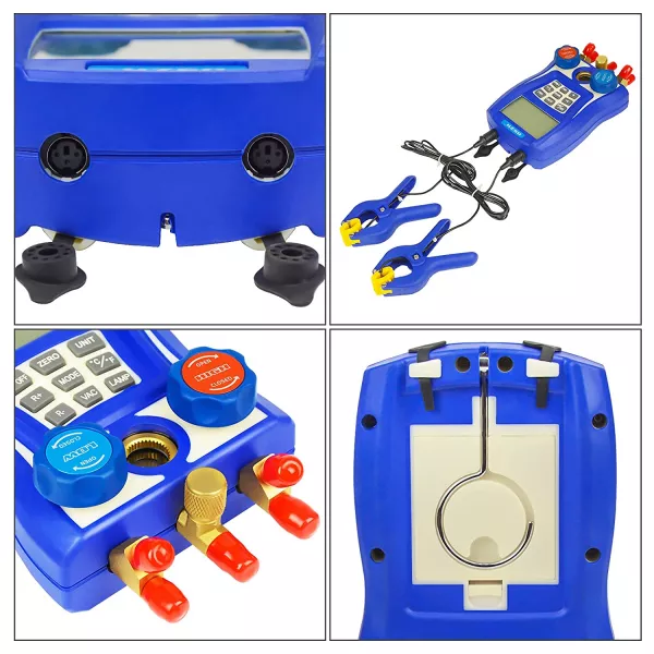 Set manometru digital pentru freon, instrument masurare presiune, cu clesti temperatura