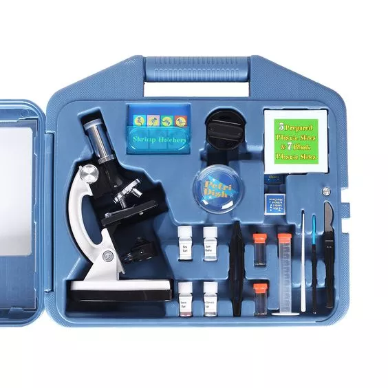 Set microscop pentru copii Karemi, 1200x, 52 piese, valiza portabila