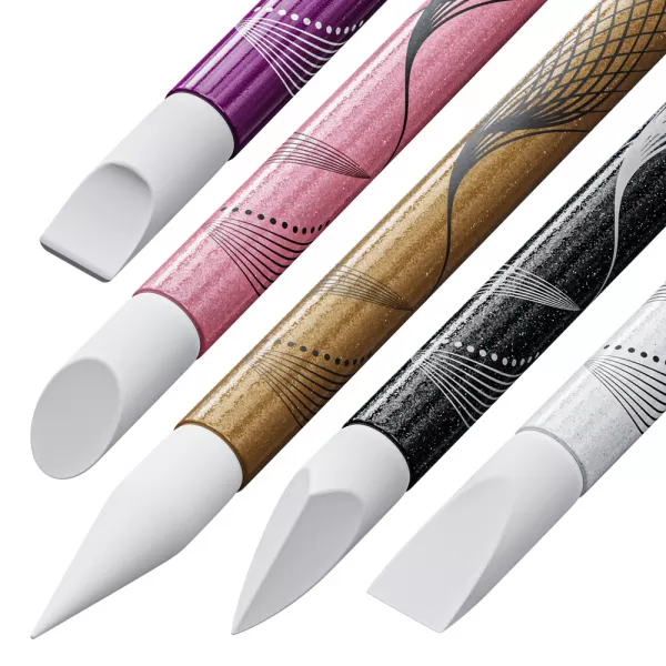 Set punctatoare pentru unghii, cu varf din silicon, 5 buc