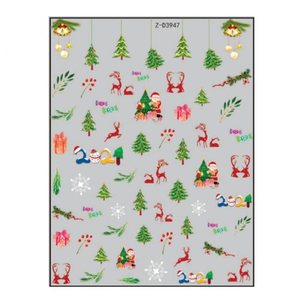 Set 12 stickere nail art Lila Rossa, pentru Craciun, Revelion si iarna, 777-09-1