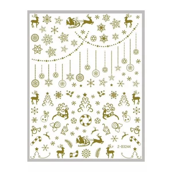 Set 12 stickere nail art Lila Rossa, pentru Craciun, Revelion si iarna, 777-09-1