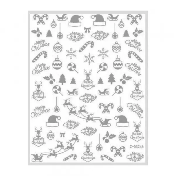 Set 12 stickere nail art Lila Rossa, pentru Craciun, Revelion si iarna, 777-09-1