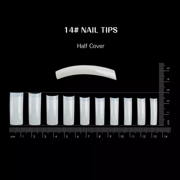 Tipsuri unghii false 100 buc, 10 marimi, Lila Rossa, Natur, KG102