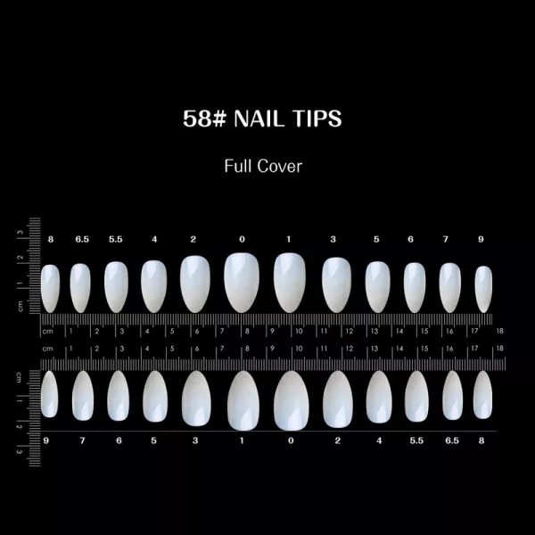 Tipsuri unghii false 120 buc, 12 marimi, Lila Rossa, Natur, KG107