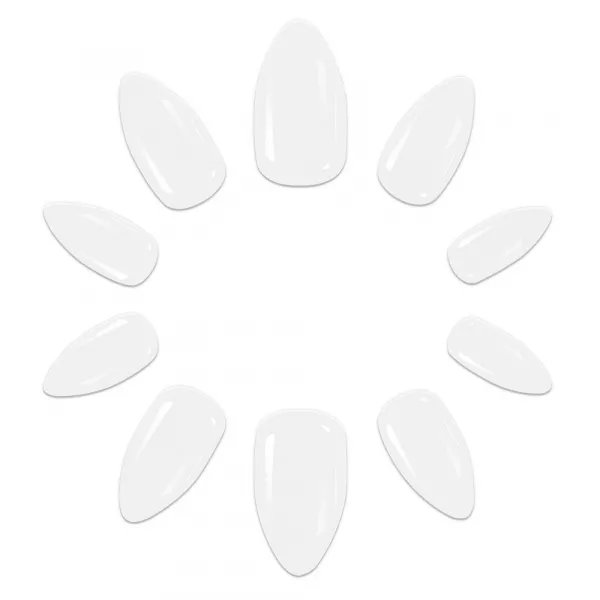 Tipsuri unghii false 140 buc, 7 marimi, Lila Rossa, Natur, KG106