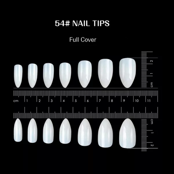 Tipsuri unghii false 140 buc, 7 marimi, Lila Rossa, Natur, KG106