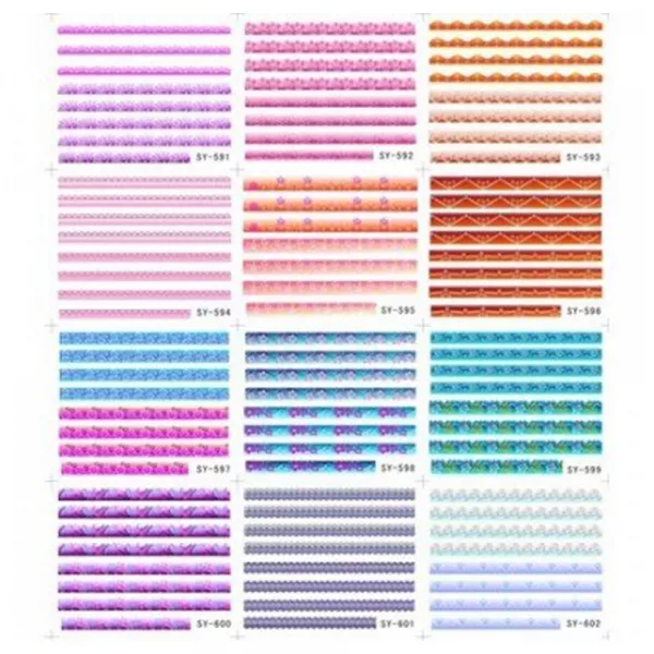 Sticker A4 pentru decor unghii, 12in1 NR591-602