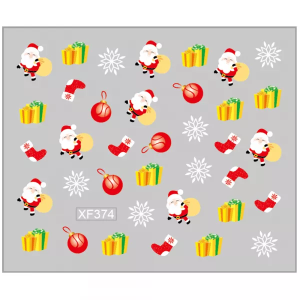 Sticker nail art Lila Rossa, pentru Craciun, Revelion si iarna, 7.2 x 10.5 cm, xf374