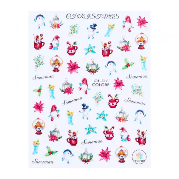 Sticker nail art Lila Rossa, pentru Craciun, Revelion si iarna, 13 x 9,5 cm, ca-721
