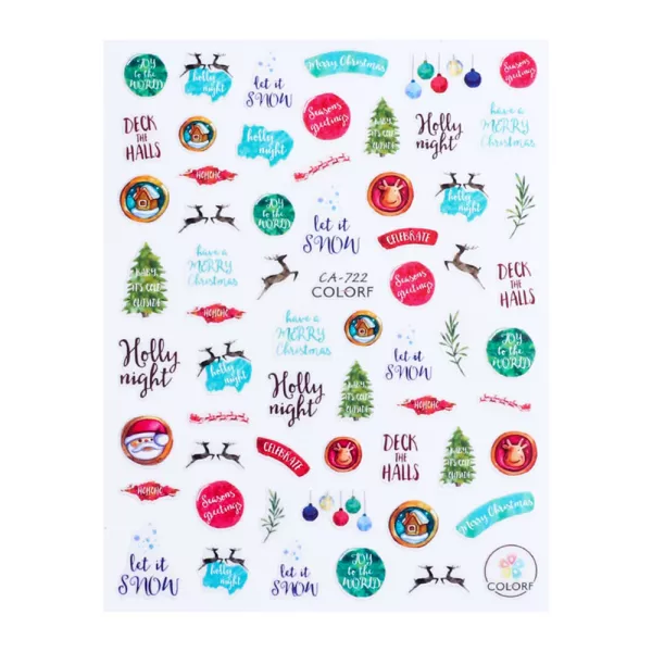 Sticker nail art Lila Rossa, pentru Craciun, Revelion si iarna, 13 x 9,5 cm, ca-722