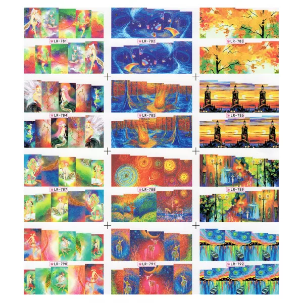Sticker A4 pentru decor unghii, 12in1, V103-781-792