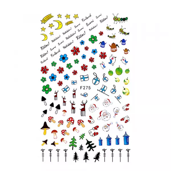 Stickere pentru decor unghii Lila Rossa, Craciun, Revelion, pentru iarna, f275