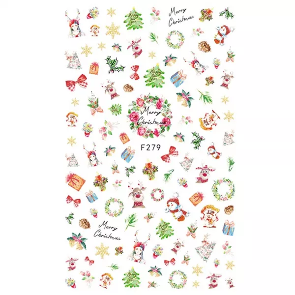 Stickere pentru decor unghii Lila Rossa, Craciun, Revelion, pentru iarna, f279