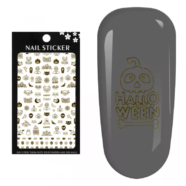 Stickere pentru decor unghii Lila Rossa, Halloween, f601-gold