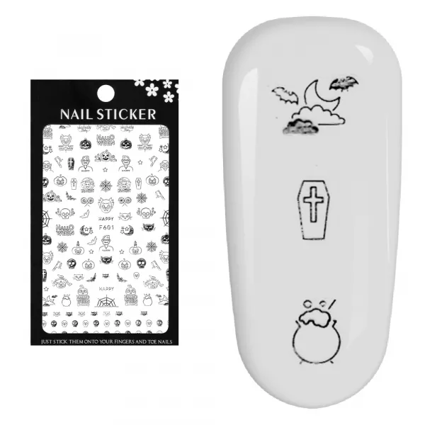 Stickere pentru decor unghii Lila Rossa, Halloween, f601-silver