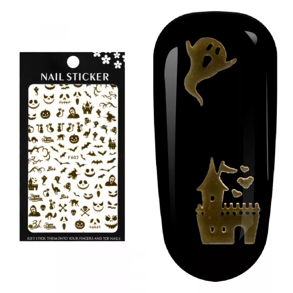 Stickere pentru decor unghii Lila Rossa, Halloween, f602-gold