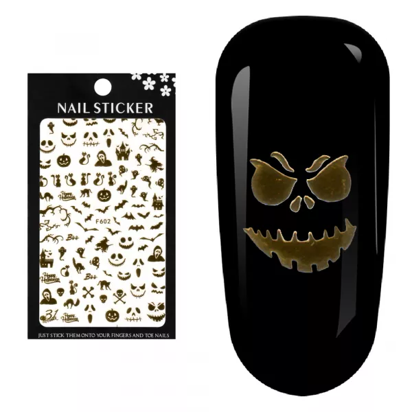 Stickere pentru decor unghii Lila Rossa, Halloween, f602-gold