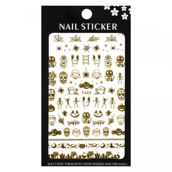 Stickere pentru decor unghii Lila Rossa, Halloween, f603-gold