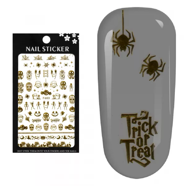Stickere pentru decor unghii Lila Rossa, Halloween, f603-gold