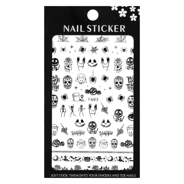 Stickere pentru decor unghii Lila Rossa, Halloween, f603-silver