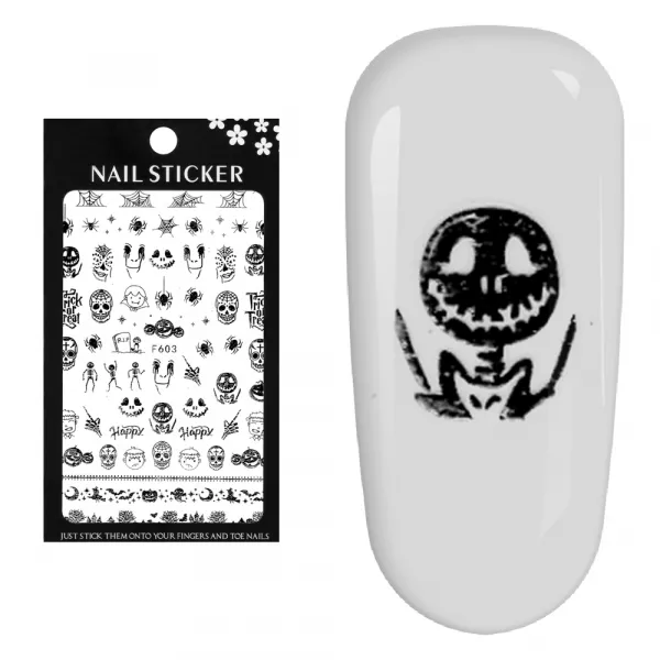 Stickere pentru decor unghii Lila Rossa, Halloween, f603-silver